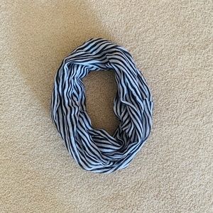 Black and White Striped Infinity Scarf One Size